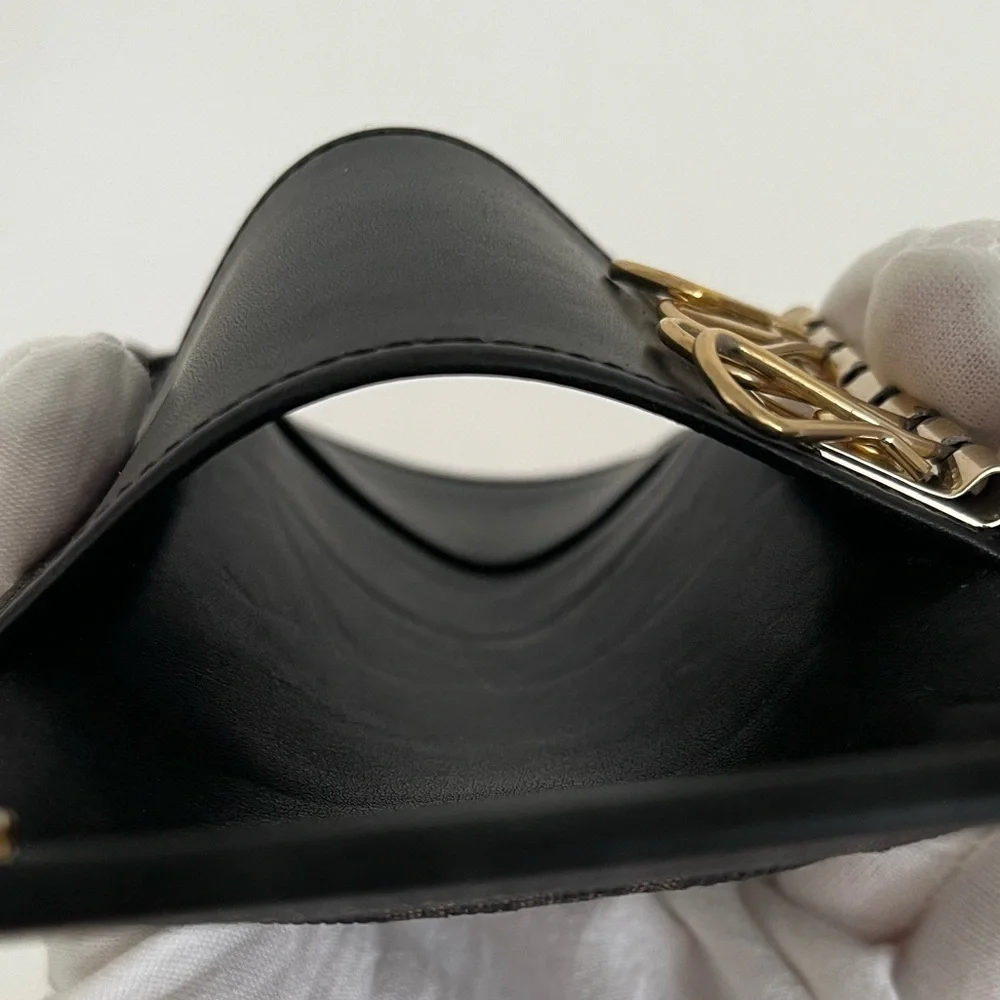 FENDI Zucca Canvas 4-Hook Key Holder Tobacco & Black COA Card Authentic Vintage